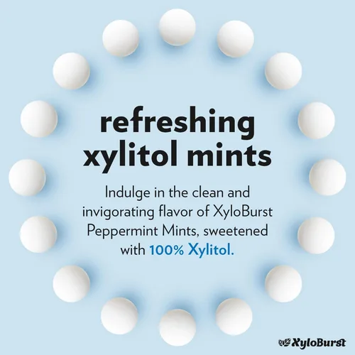 Miniatura 2 de XyloBurst - Mentas de xilitol Mentas de aliento sin azúcar para la salud bucal Sin gluten, veganas, aptas para dieta cetogénica Mentas sin