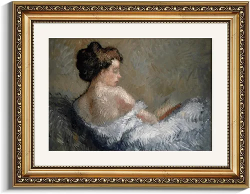 Miniatura 80 de VIYYIEA Arte de Pared con Marco Dorado Impresión en Lienzo Decoración del Hogar para Sala de Estar Mujeres Leyendo Cuadros para Dormitorio Baño