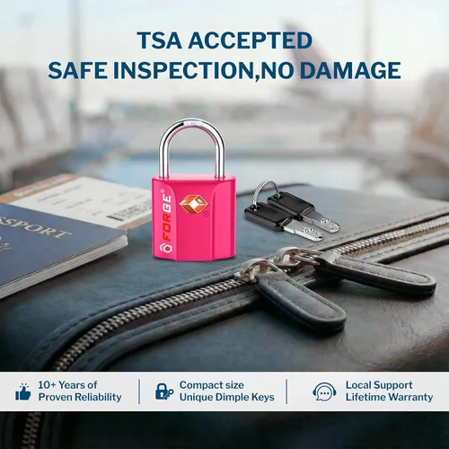 Miniatura 2 de Cerraduras de equipaje aprobadas por la TSA, cerraduras de viaje con llave de hoyuelo ultra seguras con cuerpo de aleación de zinc