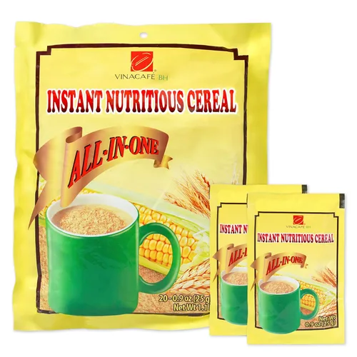 Vinacafe Mezcla instantánea de cereales – 20 sobres (14.11 onzas) | Bebida nutritiva vietnamita instantánea de cereales | Bebida cremosa y deliciosa