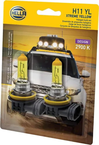 Miniatura 3 de HELLA Bombilla H11 YL Twin Blister Xtreme Amarilla (12V 55W), Paquete de 2