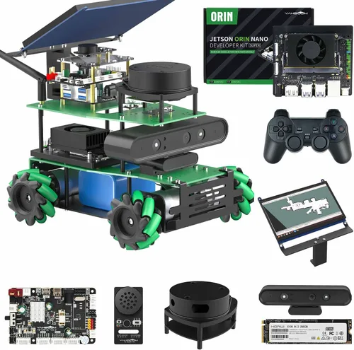 Miniatura 15 de Yahboom Robot AI Python Programa ROS2 Robot con RPi 5 8GB Powered Robot Educativo AI Módulo de voz Mapeo Navegación 360° Movimiento