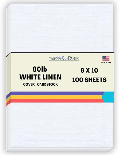 Miniatura 43 de 100 hojas de papel de cubierta de lino blanco brillante 80# – 4.5 x 6.5 pulgadas, invitación 1/2 pulgada más pequeña que 5 x 7 – peso de tarjeta