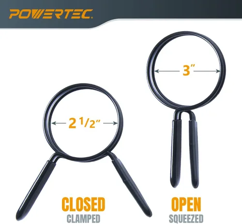 Miniatura 2 de POWERTEC Abrazaderas de manguera de doble bucle de 2-1/2 pulgadas para manguera de recolección de polvo y manguera de ventilación de la secadora