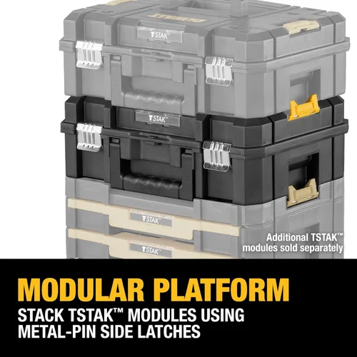 Miniatura 5 de DEWALT TSTAK II - Caja de herramientas, caja de almacenamiento de herramientas con parte superior plana, caja organizadora con capacidad para hasta