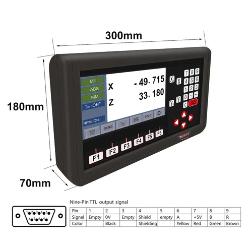 Miniatura 6 de Pantalla LCD de 7 pulgadas Contador de pantalla de lectura digital de 2 ejes y codificador de escala magnética 2 unids longitud de viaje