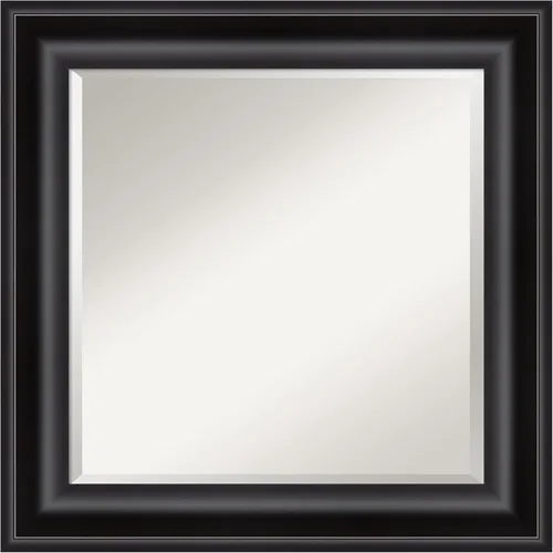 Miniatura 8 de Amanti Art Espejo de baño negro para sobre fregadero, 26 x 26 pulgadas, espejo de tocador cuadrado negro y plateado, marco moderno medio, se cuelga