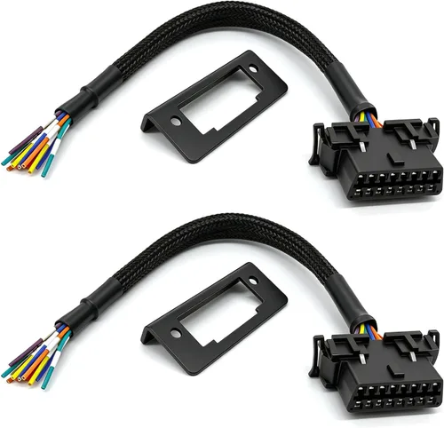 Miniatura 7 de JUTA OBD2 J1962 Hembra a Cable Trenzado Abierto con Soporte 16PIN Cable de Reemplazo de Puerto OBDII - [1ft/30cm]