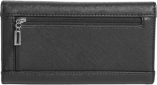Miniatura 2 de GUESS Cartera delgada Saffiano con logotipo de Abree, Estampado negro floral