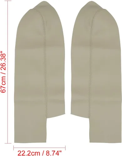 Miniatura 4 de X AUTOHAUX Par de cubiertas para apoyabrazos de piel sintética para puertas delanteras de coche, color beige para Honda CR-V 2007-2012