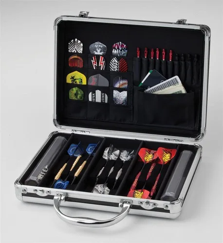 Miniatura 3 de Casemaster Legion - Estuche de dardos de aluminio con capacidad para 9 dardos de punta de acero y punta suave con espacio adicional para mantener