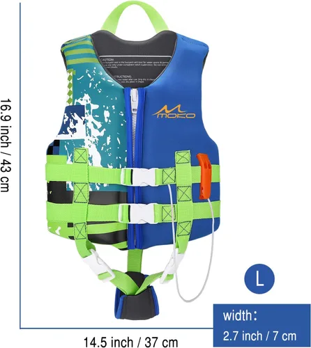 Miniatura 6 de MoKo Swimming Vest for Kids 20-30-50-77 lbs, Children Swim Vests Water Activity Equipment Cute Pattern Watersports Swimming Device for Toddlers Boys