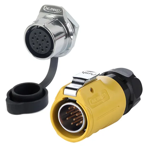 Miniatura 27 de CNLINKO Serie LP20 Conector Impermeable, Conector de Potencia IP68 4 pines 20A 500V M20 Conector LED, Aprobado UL CE Rohs (4 pines)