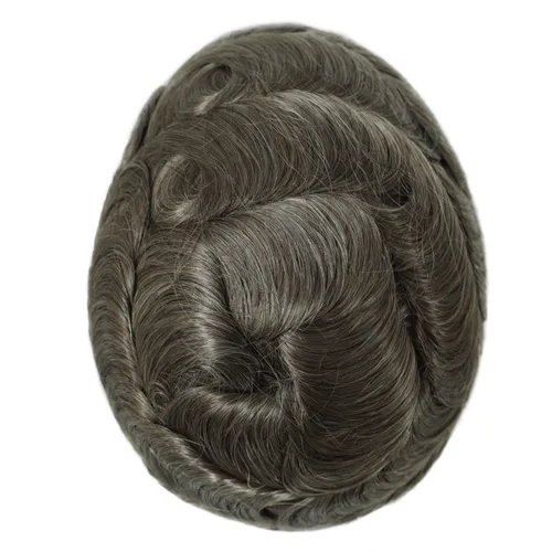 Miniatura 3 de HAIR NATURE Sistemas de reemplazo de cabello humano Toupee para hombre, 0.005 in, inyectado de piel de polietileno, pelucas reales para hombres, #7