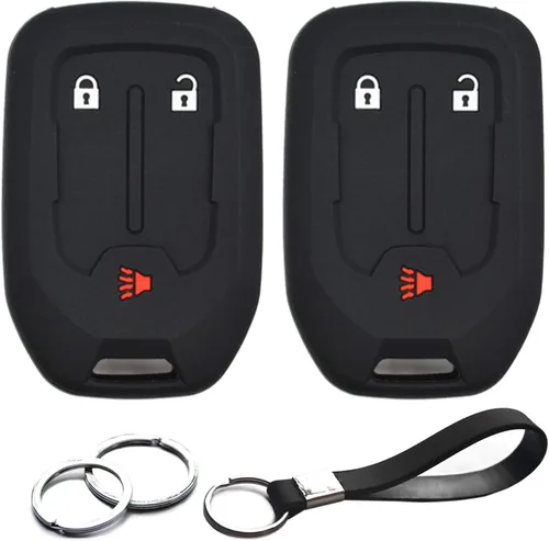 2 piezas compatibles con GMC Acadia Terrain Sierra 1500 2500 HD 3500 HD 3500 HD, funda protectora de llavero sin llave, control remoto inteligente