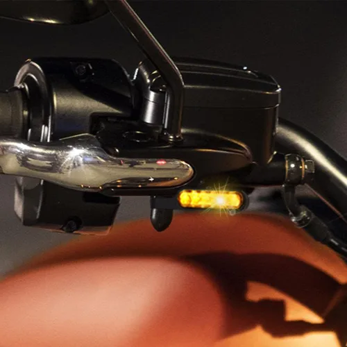 Miniatura 2 de DREAMIZER Manillar universal para motocicleta LED señal de giro con flujo de agua, mini intermitentes frontales, luz de marcha compatible con Harley
