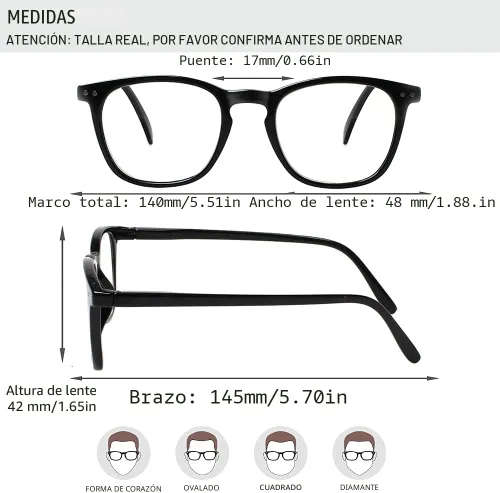 Miniatura 4 de Henotin Paquete de 3 lentes de lectura con bloqueo de luz azul, lectores de computadora con bisagra de resorte para hombres y mujeres, anteojos