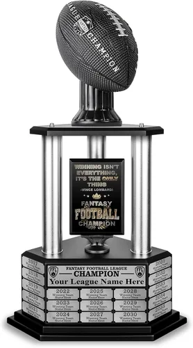 Miniatura 15 de TrophySmack Fantasy Football Trophy, 19-Year Perpetual Winner Award – Customizable Championship Award with Plaque and Winner Engravings