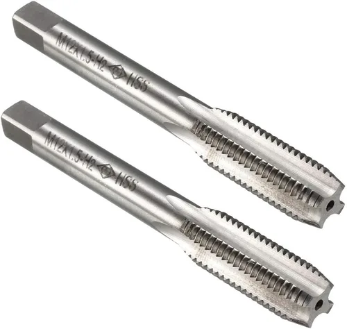 Miniatura 7 de uxcell Máquina métrica rosca rosca M12 x 1 H2 de acero de alta velocidad flautas rectas roscado roscado roscado reparación de maquinista herramienta