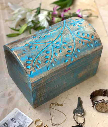 Miniatura 2 de Grandes ideas de regalo de cumpleaños joyero y organizador de madera decorativo hecho a mano, cofre del tesoro de recuerdo, caja de reloj