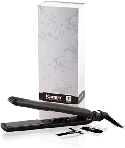 KARMIN Plancha plana de titanio de 1 pulgada profesional iónico de iones negativos de cerámica alisadora de cabello, alisar, rizar, onda,