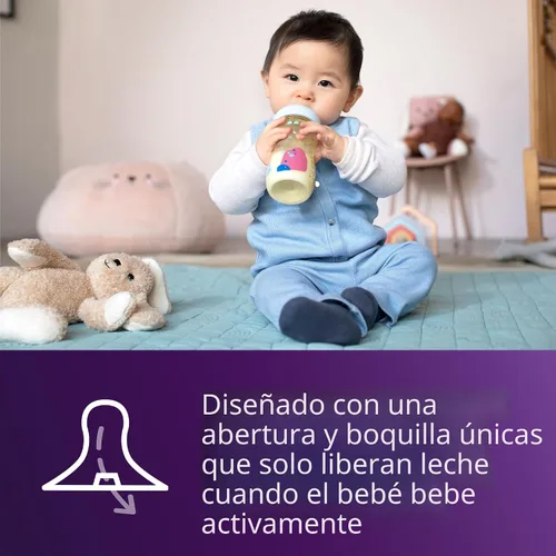 Miniatura 4 de Philips Avent Biberones naturales de PPSU con pezones de flujo medio (flujo 3), 9 onzas, con decoración, paquete de 2, SCY943/02