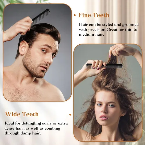 Miniatura 3 de Hestya Paquete de 36 peines de pelo a granel de 7 pulgadas, peine de corte de fibra de carbono, multiusos, para hombres y mujeres, peluquería