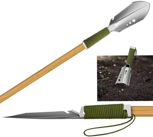 Miniatura 5 de Palas de camping, palas portátiles, herramientas de campamento ultraligeras, pala de zapadores, para jardinería, tiendas de campaña (A)