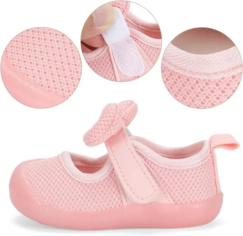 Miniatura 7 de Zapatos de bebé para niño y niña, zapatos de malla transpirable para caminar, suela de goma antideslizante, zapatos de cuna para primeros pasos