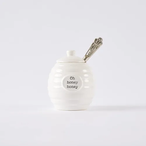 Miniatura 6 de Mud Pie Juego de servir Honey Pot, color blanco