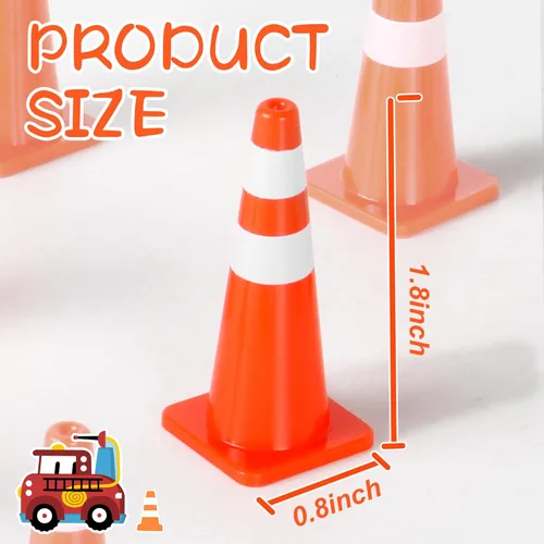 Miniatura 3 de 50 mini conos de tráfico de 1.7 pulgadas, juguete pequeño Alyoen para niños, conos de tráfico naranjas en miniatura, juguete de cono de bloque