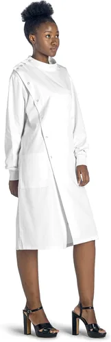 Miniatura 3 de Professional Lab Coat Howie Style Classic Fit Mandarin Collar Cuffed Sleeves Unisex White 43 Inch Length