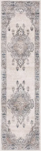 Miniatura 2 de SAFAVIEH - Alfombra de la colección Oregon, 2'2" x 6', beige y gris, diseño oriental con efecto desgastado, no desprende pelusa y de fácil cuidado
