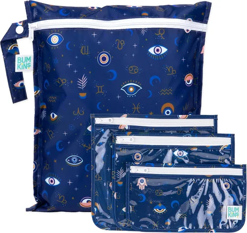 Miniatura 13 de Bolsa impermeable húmeda Bumkins y bolsas de mano húmedas secas para bebé, viaje, traje de baño, pañales de tela, piezas de bomba, piscina, ropa