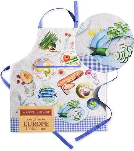Miniatura 106 de Maison d' Hermine Delantal 100% de algodón para mujeres con bolsillo de cocina delantal de chef para hombres para cocinar primavera verano 001