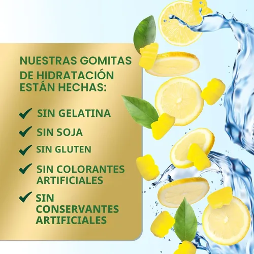 Miniatura 7 de Gomitas de electrolitos de hidratación, gomitas de reposición líquida diaria, multiplicador de electrolitos con minerales, potasio y sal real