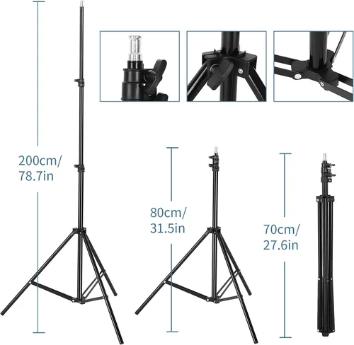 Miniatura 4 de ShowMaven Iluminación fotográfica, soporte de fondo de 6.5 pies x 10 pies y sombrillas kit de iluminación continua para estudio fotográfico