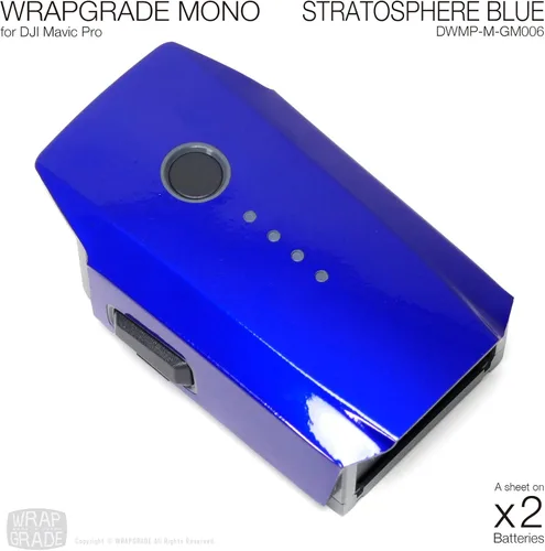 Miniatura 2 de Wrapgrade Mono Skin compatible con baterías DJI Mavic Pro (azul estratosfera)