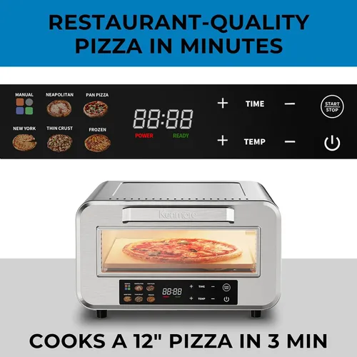 Miniatura 6 de Kenmore Horno eléctrico para pizza para interiores y exteriores, hace pizza de 13 pulgadas a 850 °F de alto calor, resistente a la intemperie, 5