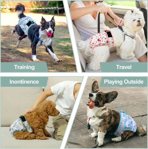 Miniatura 26 de Pañales lavables para perros, para hembras caninas, reutilizables, para periodo de celo, altamente absorbentes, para incontinencia, con broches