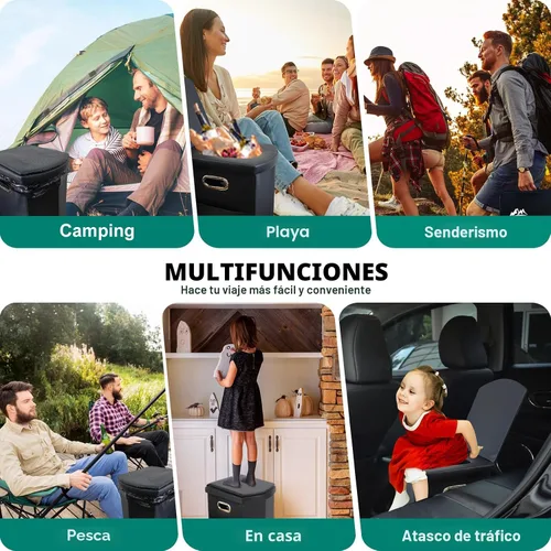 Miniatura 7 de Ann Katy Inodoro portátil XL mejorado, para adultos y niños, extragrande, de viaje, alto, con tapa, orinal compacto para automóvil, senderismo