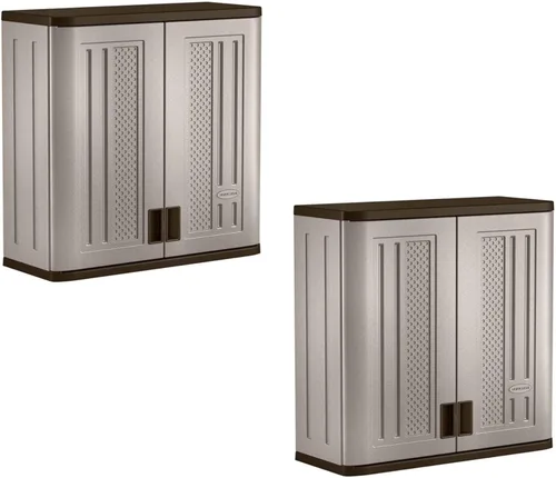 Miniatura 10 de Suncast BMC3000 Gabinete - Construcción de resina para almacenamiento de garaje montado en la pared, organizador de 30.25" con puertas y parte