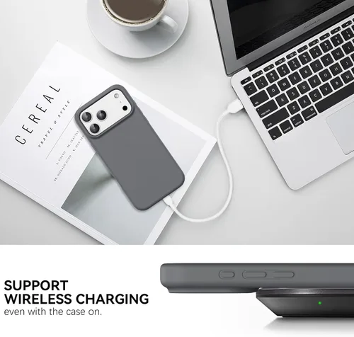 Miniatura 291 de GUAGUA Funda compatible con iPhone 17 Pro Max de 6.9 pulgadas, silicona líquida, goma de gel suave, delgada, forro de microfibra delgada
