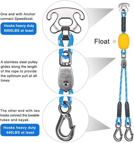 Miniatura 6 de BeneLabel Conector rápido de la cuerda de remolque para la tubería con el conector del acero inoxidable, conector remolcable del deporte acuático