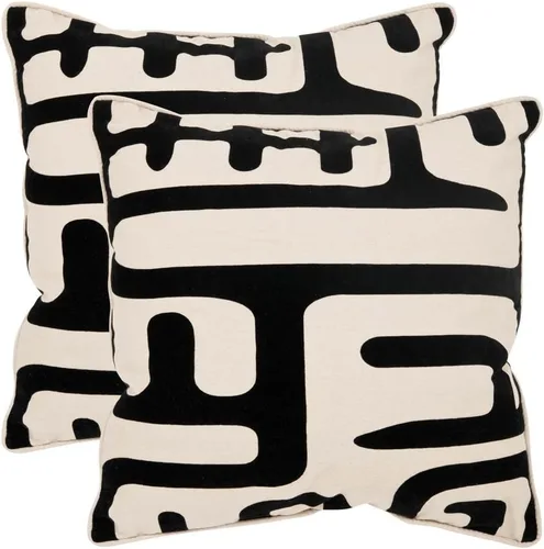 Miniatura 24 de Safavieh Pillow Collection - Almohada decorativa de maíz, 22 pulgadas, color negro, juego de 2