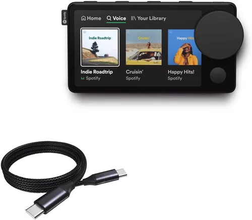 Miniatura 12 de BoxWave Cable compatible con Spotify Car Thing, cable AllCharge 3 en 1 para Spotify Car Thing, color negro azabache