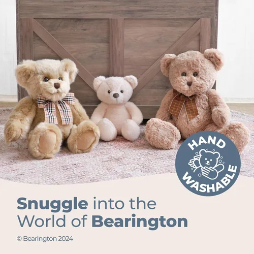 Miniatura 3 de Bearington Tucker - Oso de peluche de color blanco hueso, peluche suave de 11 pulgadas con piel desaliñada y cuerpo pesado, adorable juguete