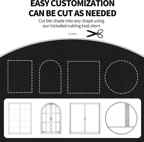 Miniatura 6 de BKSAI 100% Cortinas opacas mejoradas para dormitorio, persianas opacas portátiles con gancho y bucle sin varilla para viajes, cubierta de ventana