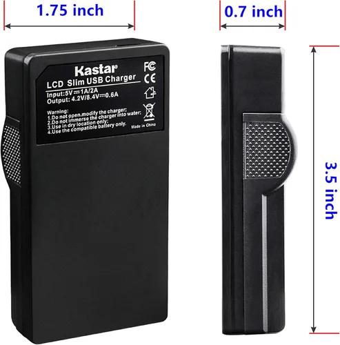 Miniatura 2 de Kastar Batería (X2) y cargador USB delgado LCD para cámaras Canon NB-2L NB-2LH NB-2L12 NB-2L14 NB-2L24 BP-2L5 BP-2LH y Canon EOS Digital Rebel XT Xti