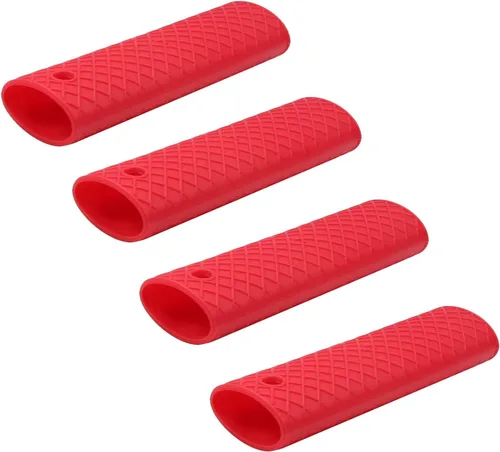 Miniatura 20 de Bettomshin 3 soportes de silicona para mango caliente, 6.102 in/6.1 pulgadas, funda antideslizante de silicona para ollas, resistente al calor, Negro